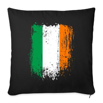 Drapeau tricolore irlandais en détresse - Housse de coussin décorative 45 x 45 cm - noir - Devant