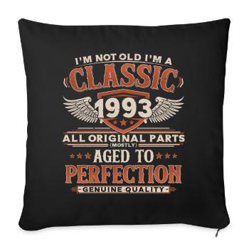 1993 Vintage Vintage Birthday Gift Retro - Sofa pillowcase 17,3'' x 17,3'' (45 x 45 cm) - black - Front
