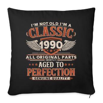 1990 Vintage Vintage Birthday Gift Retro - Sofa pillowcase 17,3'' x 17,3'' (45 x 45 cm) - black - Front