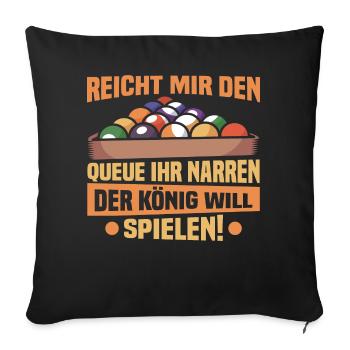 Billard-König - Snooker Pool 8 9 Ball Billard - Sofakissenbezug 45 x 45 cm - Schwarz - Vorne