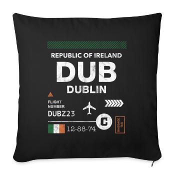 Dublin airport tag - Sofa pillowcase 17,3'' x 17,3'' (45 x 45 cm) - black - Front