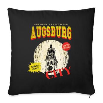 Augsburg Deutschland Stadt Skyline Vintage Retro - Sofakissenbezug 45 x 45 cm - Schwarz - Vorne