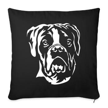 Boxer Head "Black Edition" - Sofa pillowcase 17,3'' x 17,3'' (45 x 45 cm) - black - Front