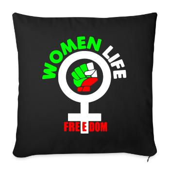 Women life freedom - Housse de coussin décorative 45 x 45 cm - noir - Devant