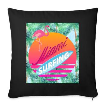 Miami, Floride, États-Unis - Housse de coussin décorative 45 x 45 cm - noir - Devant