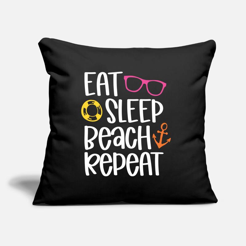 Eat Sleep Beach Repeat Sofakissenbezug 45 x 45 cm
