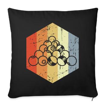 Billard vintage - Housse de coussin décorative 45 x 45 cm - noir - Devant