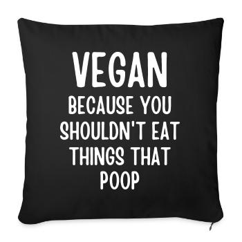 Vegan - Sofakissenbezug 45 x 45 cm - Schwarz - Vorne