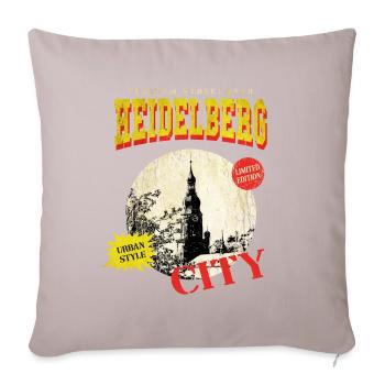 Heidelberg Deutschland Stadt Skyline Vintage Retro - Sofakissenbezug 45 x 45 cm - helles Taupe - Vorne