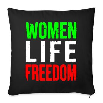 Women life freedom - Sofakissenbezug 45 x 45 cm - Schwarz - Vorne