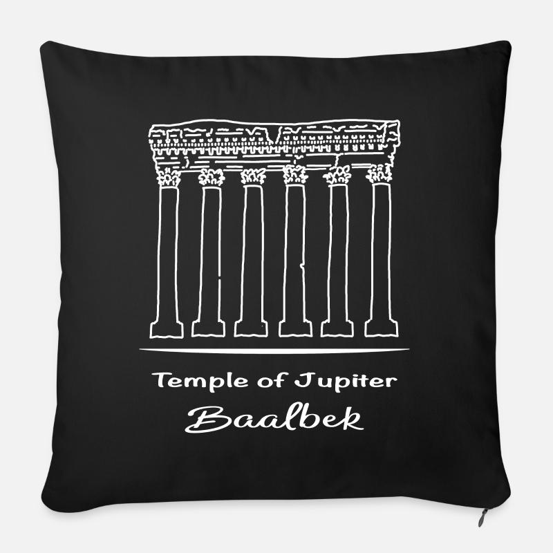 Tempel des Jupiter, Libanon, römische Mythologie - Sofakissenbezug 45 x 45 cm - Schwarz