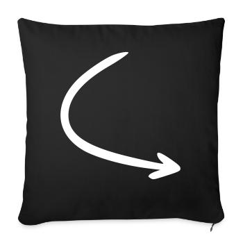 Arrow drawing sketch white - Sofa pillowcase 17,3'' x 17,3'' (45 x 45 cm) - black - Front