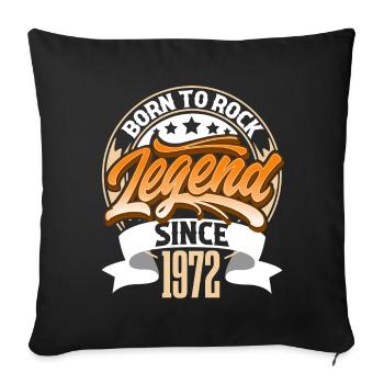1972 Year of birth Birthday Legend Born To Rock - Sofa pillowcase 17,3'' x 17,3'' (45 x 45 cm) - black - Front