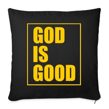 God is good - Housse de coussin décorative 45 x 45 cm - noir - Devant