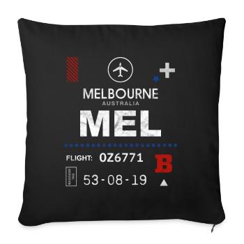Melbourne airport tag - Sofa pillowcase 17,3'' x 17,3'' (45 x 45 cm) - black - Front