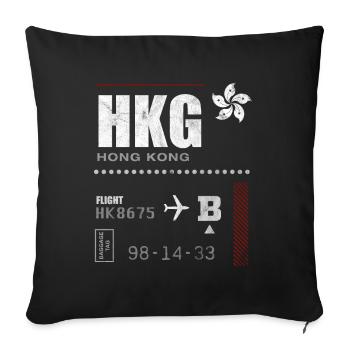 Hongkong-Flughafen-Tag - Sofakissenbezug 45 x 45 cm - Schwarz - Vorne