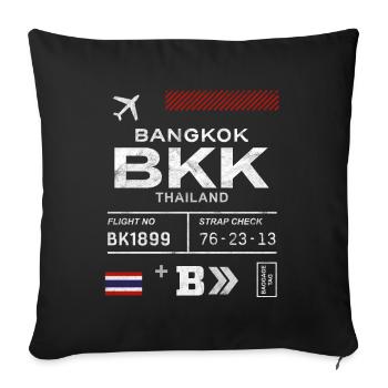 Bangkok airport tag - Sofa pillowcase 17,3'' x 17,3'' (45 x 45 cm) - black - Front