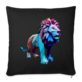 Lions polygonaux - Housse de coussin décorative 45 x 45 cm - noir - Devant