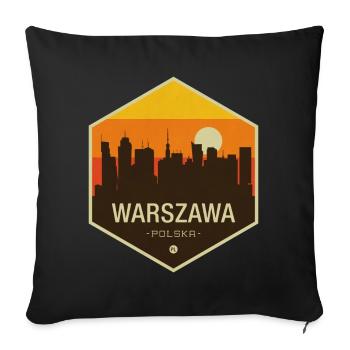 Warsaw Skyline - Sofa pillowcase 17,3'' x 17,3'' (45 x 45 cm) - black - Front