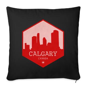 Calgary Skyline Red Badge - Sofakissenbezug 45 x 45 cm - Schwarz - Vorne