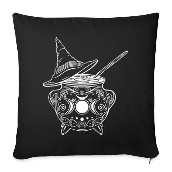Witch's Cauldron Witch's Hat Witches Walpurgis Night - Sofa pillowcase 17,3'' x 17,3'' (45 x 45 cm) - black - Front