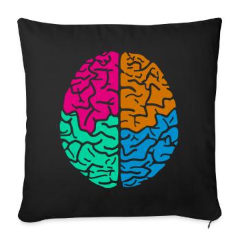 Colorful Brain buntes Gehirn - Sofa pillowcase 17,3'' x 17,3'' (45 x 45 cm) - black - Front