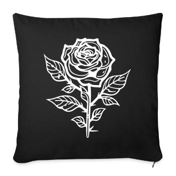 Symbole de la rose - Housse de coussin décorative 45 x 45 cm - noir - Devant