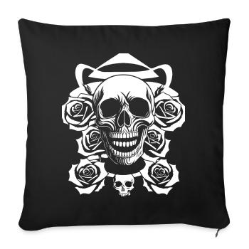 Horror Skull Skull Art Skull Gothic Heavy Metal - Sofa pillowcase 17,3'' x 17,3'' (45 x 45 cm) - black - Front