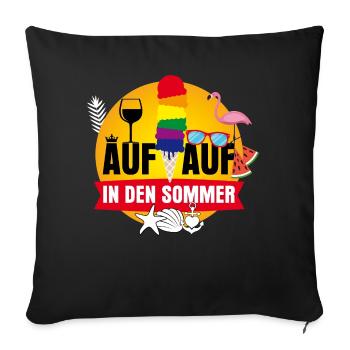 Auf Auf in den Sommer - Sofakissenbezug 45 x 45 cm - Schwarz - Vorne