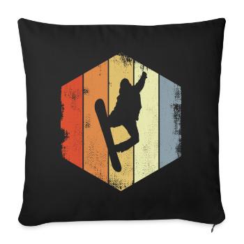 Vintage Snowboarder - Sofa pillowcase 17,3'' x 17,3'' (45 x 45 cm) - black - Front