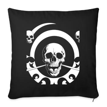 Horreur Crâne Crâne Art Crâne Gothique Heavy Metal - Housse de coussin décorative 45 x 45 cm - noir - Devant