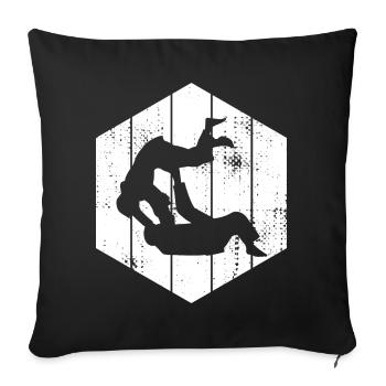 Judo Fighter - Sofa pillowcase 17,3'' x 17,3'' (45 x 45 cm) - black - Front