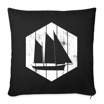 Voilier - Housse de coussin décorative 45 x 45 cm - noir - Devant