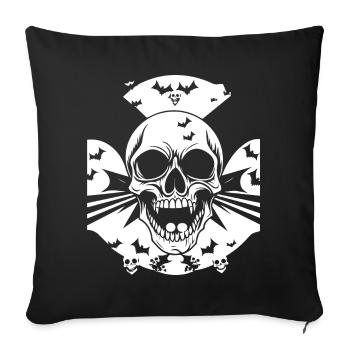 Horreur Crâne Crâne Art Crâne Gothique Heavy Metal - Housse de coussin décorative 45 x 45 cm - noir - Devant