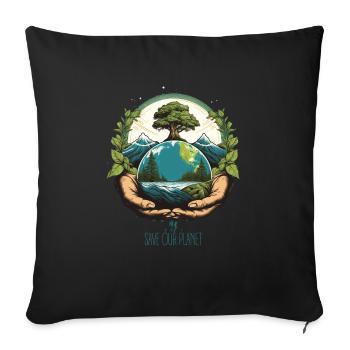 Sauver l’environnement Héros de la protection de l’environnement Activiste pour le climat - Housse de coussin décorative 45 x 45 cm - noir - Devant