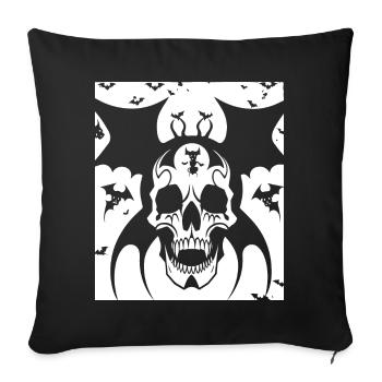 Horror Schädel Schädel Kunst Schädel Gothic Heavy Metal - Sofakissenbezug 45 x 45 cm - Schwarz - Vorne