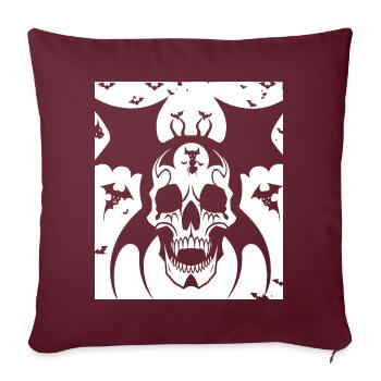 Horror Skull Skull Art Skull Gothic Heavy Metal - Sofa pillowcase 17,3'' x 17,3'' (45 x 45 cm) - burgundy - Front