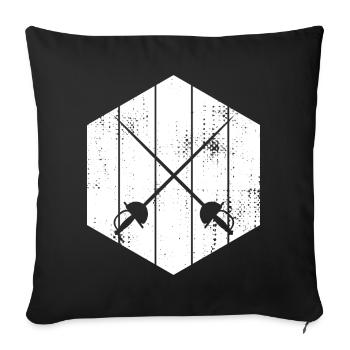 Fencing Swords Sketch - Sofa pillowcase 17,3'' x 17,3'' (45 x 45 cm) - black - Front