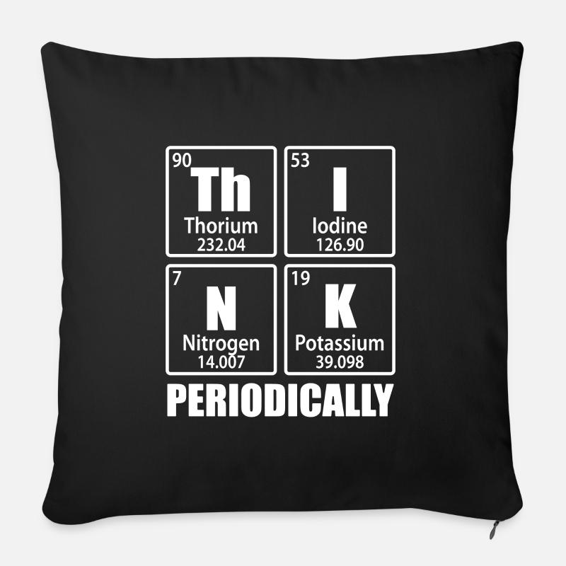 Periodisch denken - Elemente des Periodensystems - Sofakissenbezug 45 x 45 cm - Schwarz