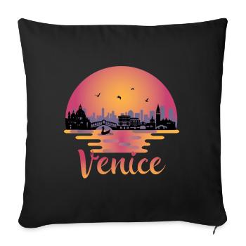 Venice Italy Venezia Skyline Italia Travel - Sofa pillowcase 17,3'' x 17,3'' (45 x 45 cm) - black - Front