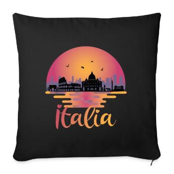 Italia Rome Skyline - Italy Travel - Sofa pillowcase 17,3'' x 17,3'' (45 x 45 cm) - black - Front