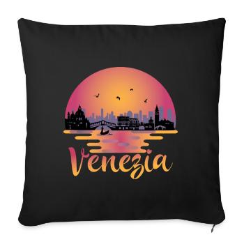 Venezia - Venice Skyline Italy Travel Italia - Sofa pillowcase 17,3'' x 17,3'' (45 x 45 cm) - black - Front