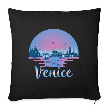 Venice Italy Venezia Skyline Italia Travel - Sofa pillowcase 17,3'' x 17,3'' (45 x 45 cm) - black - Front