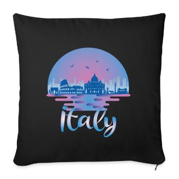 Italy Rome Skyline - Italia Travel - Sofa pillowcase 17,3'' x 17,3'' (45 x 45 cm) - black - Front