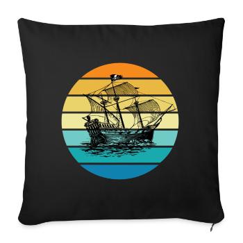 Pirate Ship - Sofa pillowcase 17,3'' x 17,3'' (45 x 45 cm) - black - Front