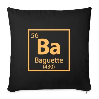 Baguette Element - Funny Periodic Table - Sofa pillowcase 17,3'' x 17,3'' (45 x 45 cm) - black - Front