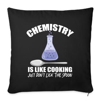 La chimie, c’est comme la cuisine - Housse de coussin décorative 45 x 45 cm - noir - Devant