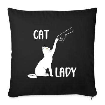 Cat Lady - Cat Fist Bump - Housse de coussin décorative 45 x 45 cm - noir - Devant