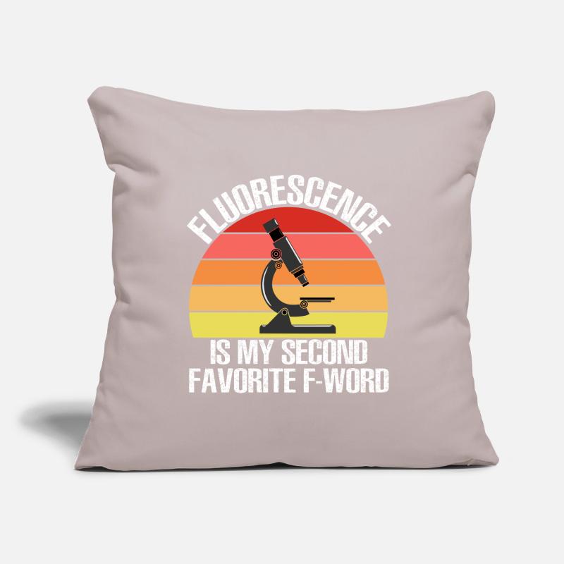 La fluorescence est mon 2ème microscope préféré Housse de coussin décorative 45 x 45 cm