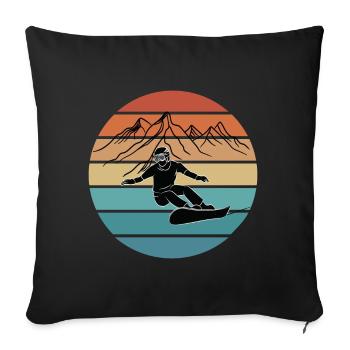 Vintage Snowboarding - Sofa pillowcase 17,3'' x 17,3'' (45 x 45 cm) - black - Front